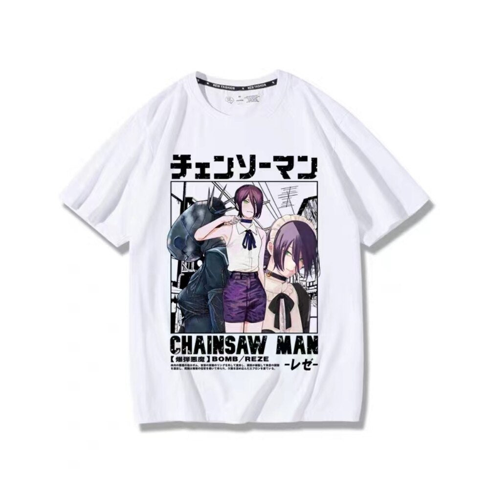 This tee captures the magic of Reze. If you're looking for more Chainsaw Man merch, we have it all! Check out our anime merch now—free shipping!