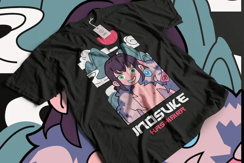 Immerse yourself in this striking Inosuke Tee, perfect for any Inosuke fan. Looking for more Demon Slayer merch? Explore our full collection of anime merch now!