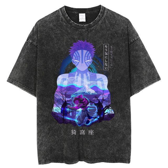 Anime TShirt Men Women Demon Slayer Manga Printed Tshirts 100%Cotton for Summer Harajuku Gothic Streetwear Casual Tops Tees, everythinganimee