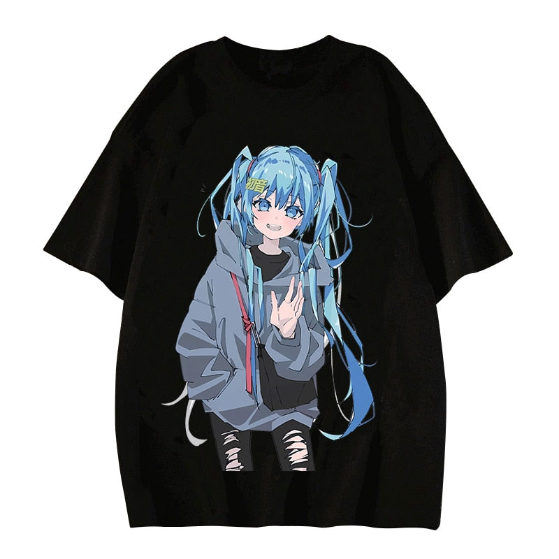 Miku Monochrome Melody - Oversized Gothic Tees