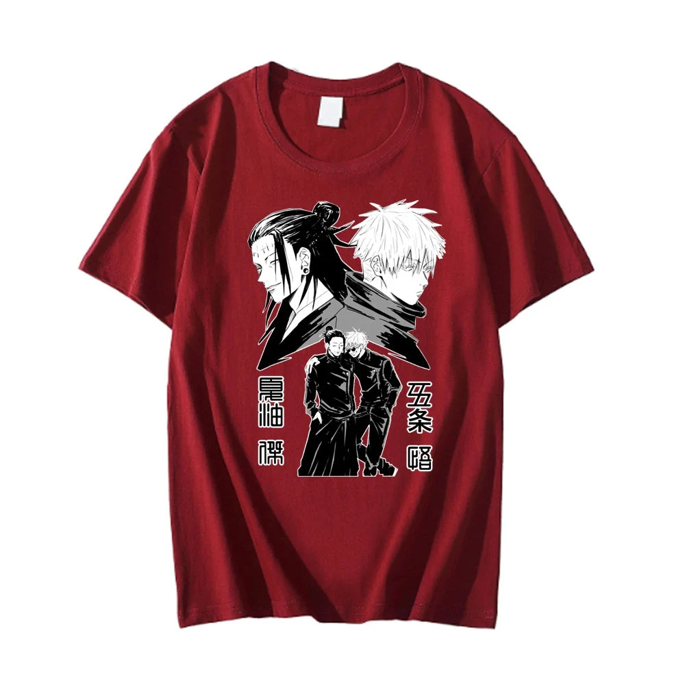 This kawaii tee features the dynamic duo Suguru Geto & Satoru Gojo from Jujutsu Kaisen, perfect for fans. If you are looking for more Jujutsu Kaisen Merch, We have it all! | Check out all our Anime Merch now!