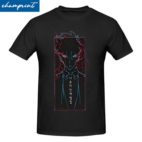 This shirt features the powerful character Sung Jinwoo from Solo Leveling, perfect for fans.   If you are looking for more Solo Leveling Merch, We have it all! | Check out all our Anime Merch now!