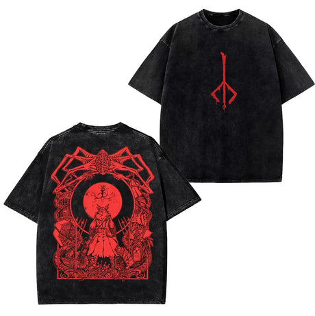 This tee captures the magic of Hunters Mark. If you're looking for more Bloodborne merch,we have it all! Check out our anime merch now—free shipping!