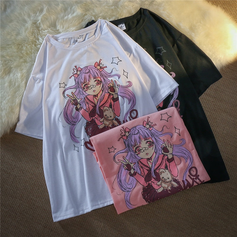 Upgrade your wardrobe with our Harajuku Hime Tee - Gothic Pink | If you are looking for more Gothic Anime Merch, We have it all! | Check out all our Anime Merch now!