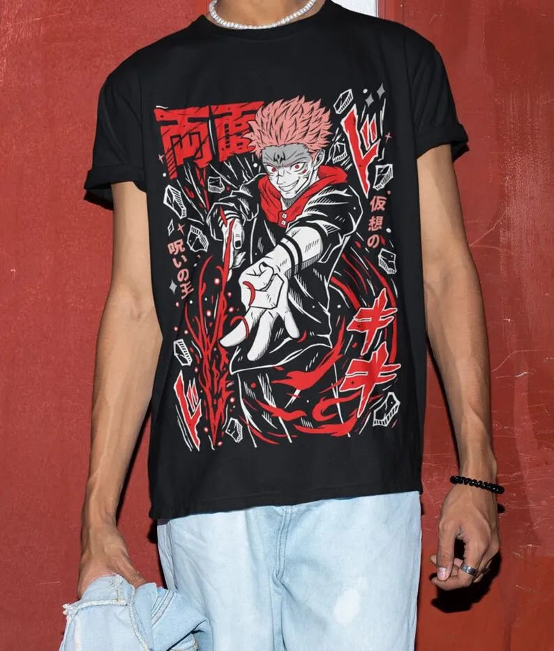 Celebrate the terrifying power of Ryomen Sukuna with this dynamic tee. If you are looking for more Jujutsu Kaisen Merch, We have it all! | Check out all our Anime Merch now!