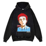 Slam Dunk Washed Black Streetwear Cotton Vintage Hoodie