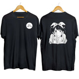 Here at Everythinganimee we have the best anime shirts in the world.
Embrace the charm of Ruka Sarashina with this minimalist black-and-white design. Featuring her iconic look from Rent-a-Girlfriend, this tee is perfect for fans who want a subtle yet stylish way to show off their favorite character.