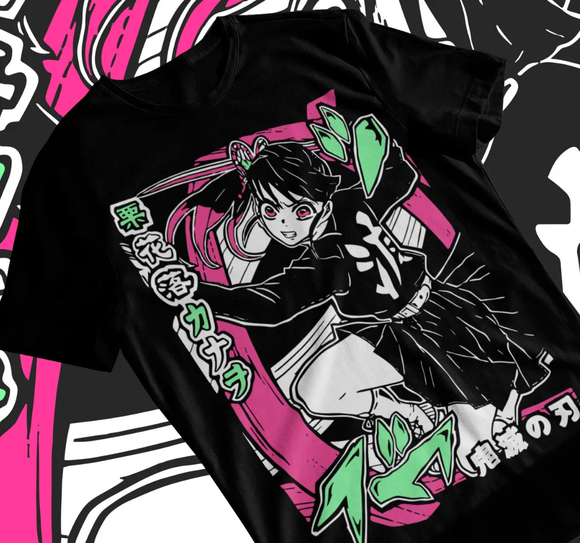 Show off your love for with this dynamic tee featuring the determined and skilled Kanao Tsuyuri. If you are looking for more Demon Slayer Merch, We have it all! | Check out all our Anime Merch now!