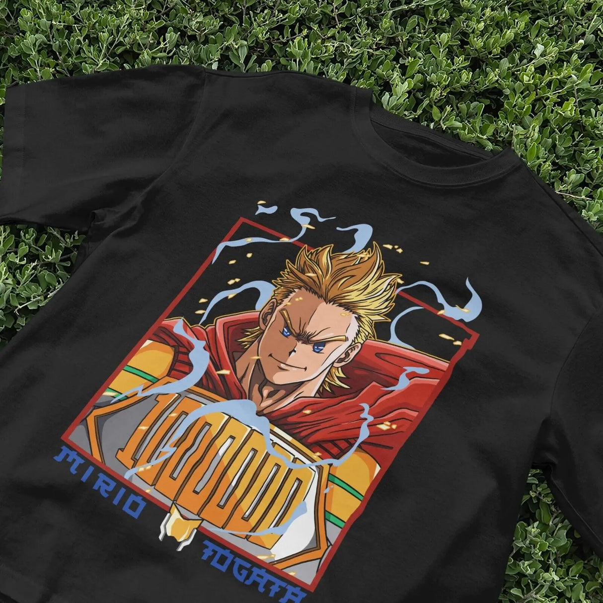 Here at Everythinganimee we have the best anime shirts in the world.
Channel the power of Lemillion with this striking Mirio Togata Hero Tee! Inspired by the fan-favorite character from My Hero Academia, this design captures Mirio's determination and unyielding spirit.