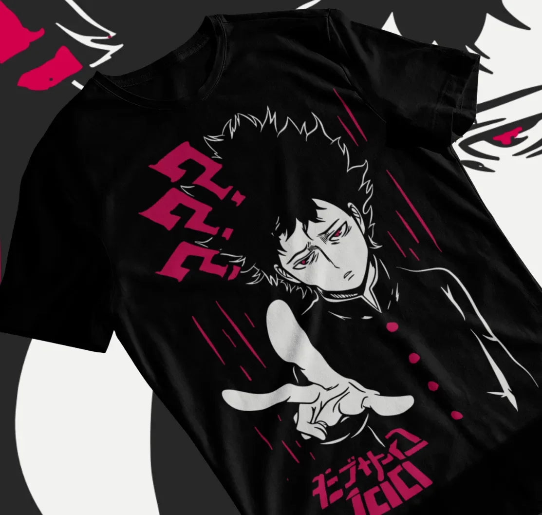 Here at Everythinganimee we have only the best anime merch! Free Global Shipping.
Unleash your psychic power with this electrifying Mob Psycho 100 T-shirt! Featuring a striking design of the powerful and enigmatic Shigeo "Mob" Kageyama, this tee captures the essence of the hit anime and manga series.