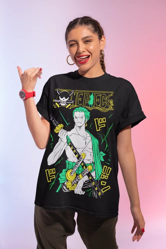 This tee captures the magic of Roronoa Zoro. If you're looking for more One Piece merch, we have it all! Check out our anime merch now—free shipping!