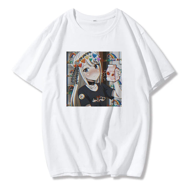 This tee adorned with a unique anime girl character print, rendered in charming kawaii art style. If you are looking for more Anime Merch, We have it all! | Check out all our Anime Merch now!