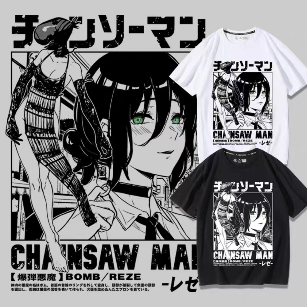 This tee captures the magic of Reze. If you're looking for more Chainsaw Man merch, we have it all! Check out our anime merch now—free shipping!