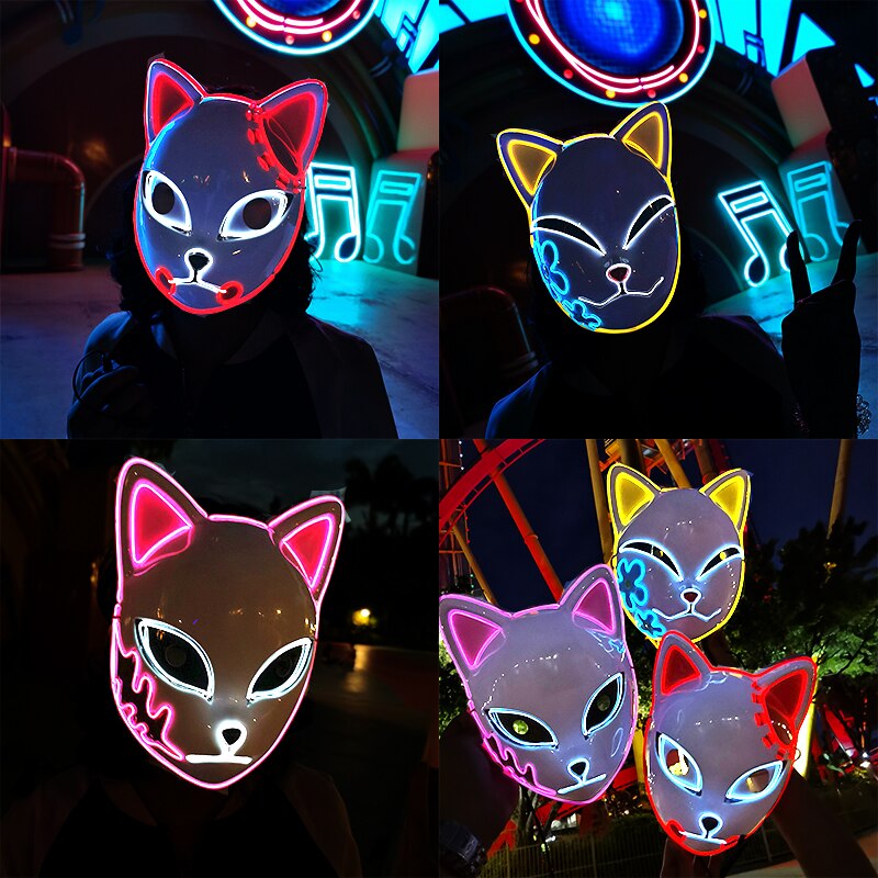 Demon Slayer Glowing LED Wire Mask