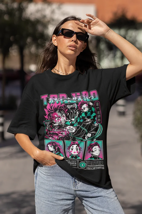 Immerse yourself in this striking Tanjiro Tee, perfect for anime fans. Looking for more Demon Slayer merch? Explore our full collection of anime merch now!