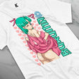 Here at Everythinganimee we have the best anime shirts in the world.
Celebrate the iconic character from Dragon Ball with this eye-catching Bulma Heartthrob Tee! Featuring a bold and playful design of Bulma surrounded by hearts, this shirt showcases her signature style and attitude.