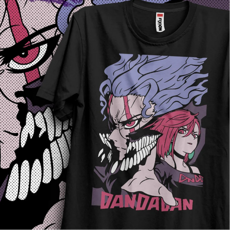 Immerse yourself in this striking Momo & Okarun Tee, perfect for anime fans. Looking for more Dandadan merch? Explore our full collection of anime merch now!