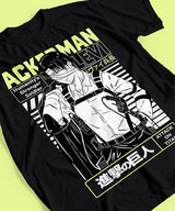 Here at Everythinganimee we have the best anime shirts in the world. 
Stand tall with humanity’s strongest soldier by your side in the Levi Ackerman Soldier Tee from Attack on Titan. 