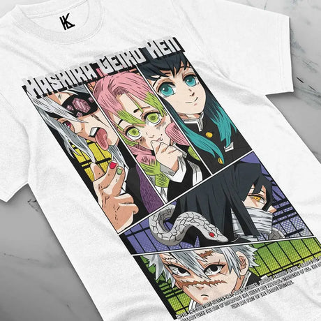 Here at Everythinganimee we have the best anime shirts in the world.
Celebrate the might of the Hashira with this epic Demon Slayer tee. Featuring a collage of the formidable Hashira warriors, this shirt captures the personalities and fierce determination of the demon-hunting elite.