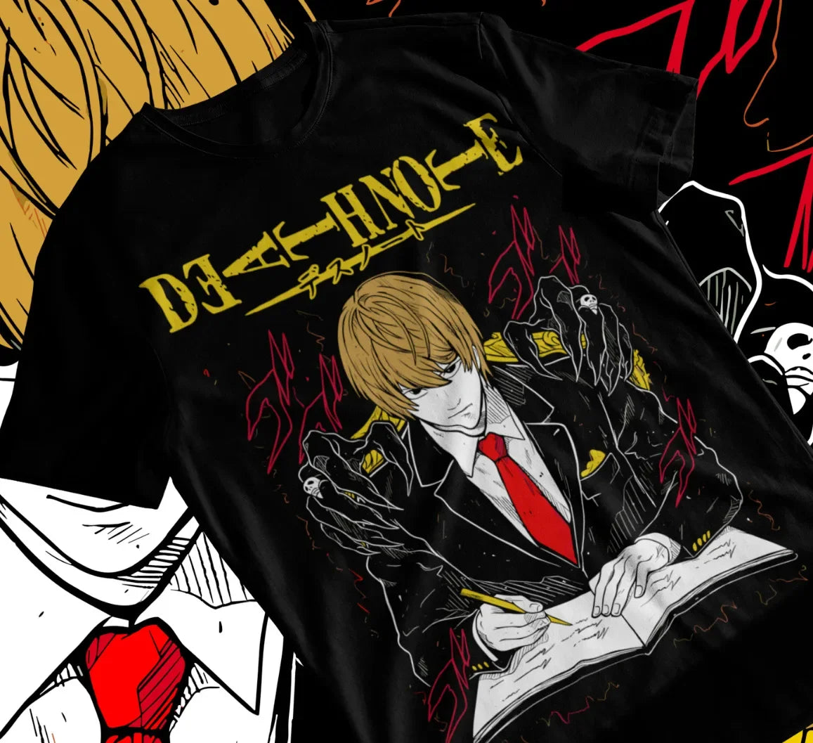 This tee captures the intensity of Light Yagamim gripping narrative. If you are looking for more Death Note Merch, We have it all! | Check out all our Anime Merch now!