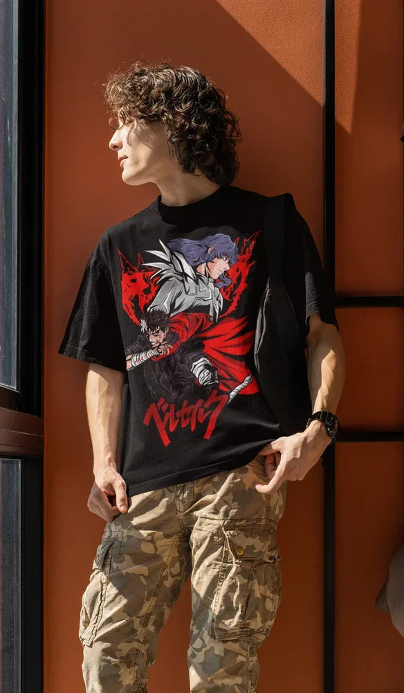 Immerse yourself with this striking tee featuring the unyielding Guts & Griffith tee. If you are looking for more Berserk Merch, We have it all! | Check out all our Anime Merch now!