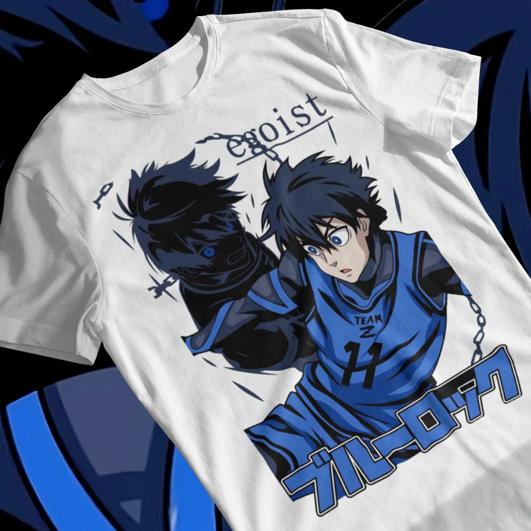 Here at Everythinganimee we have the best anime shirts in the world.
Show off your love for Blue Lock with this captivating tee featuring a dynamic design of Team Z's striker.