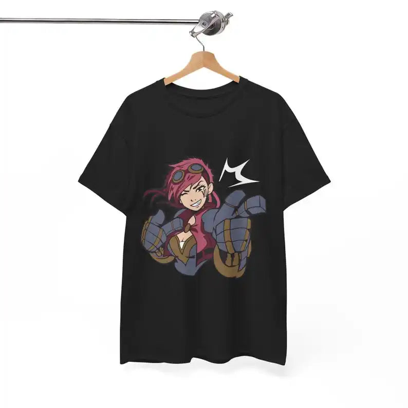 Immerse yourself in this kawaii Vi tee, perfect for anime fans. Looking for more Arcane merch? Explore our full collection of anime merch now!