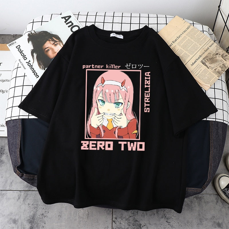 Celebrate your love for Darling In The Franxx with our adorable Zero Two Shirt,Here at Everythinganimee we have only the best anime merch! Free Global Shipping.