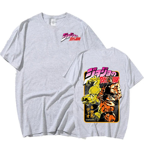 This tees captures the magic of Jotaro Kujo. If you're looking for more Jojo's Bizarre merch, we have it all! Check out our anime merch now—free shipping!