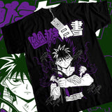 Here at Everythinganimee we have the best anime shirts in the world. Unleash the dark energy of Yu Yu Hakusho's fiercest warrior with the Hiei Spirit Flame Tee.