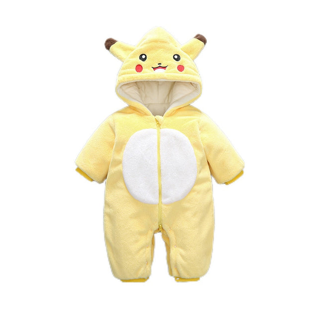 Pokemon Pikachu newborn baby onesie winter outwear clip cotton warm plus velvet clothes harness crawl tide, Everythinganimee, anime merch, anime gear, anime, anime stuff, buy anime, Manga Otaku Cosplay Japan Animation Shonen Shoujo Seinen Shojo Mecha Fandom Subtitle Dubbed Fanart MyAnimeList MangaStream Studio Ghibli