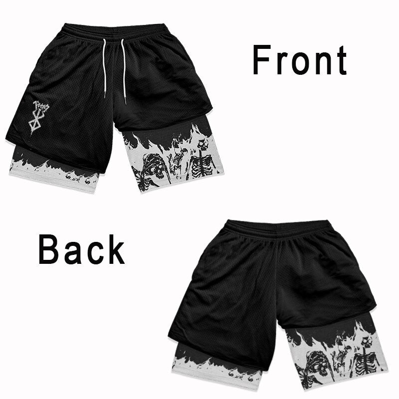 Berserk Skeletons 2-in-1 Performance Shorts