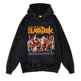 Slam Dunk Washed Black Streetwear Cotton Vintage Hoodie