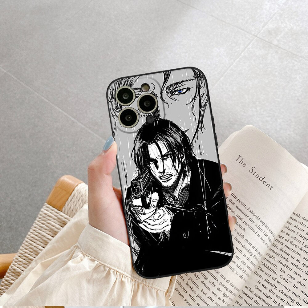 For iPhone 11 Pro Monster Manga Phone Case For IPhone 14 13 12 11 XS X 8 7 6 Plus Mini Pro Max SE 2022 Soft Black Phone Cover, everythinganimee