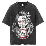 Anime Kimetsu no Yaiba Demon Slayer Washed Tshirts Men Women Inosuke Manga Print Tops Tees for Summer Gothic HarajukuStreetwear Everythinganimee, anime merch, anime gear, anime, anime stuff, buy anime, Manga Otaku Cosplay Japan Animation Shonen Shoujo Seinen Shojo Mecha Fandom Subtitle Dubbed Fanart MyAnimeList MangaStream Studio Ghibli