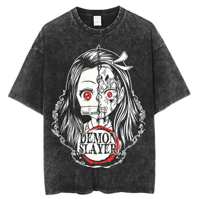 Anime Kimetsu no Yaiba Demon Slayer Washed Tshirts Men Women Inosuke Manga Print Tops Tees for Summer Gothic HarajukuStreetwear Everythinganimee, anime merch, anime gear, anime, anime stuff, buy anime, Manga Otaku Cosplay Japan Animation Shonen Shoujo Seinen Shojo Mecha Fandom Subtitle Dubbed Fanart MyAnimeList MangaStream Studio Ghibli