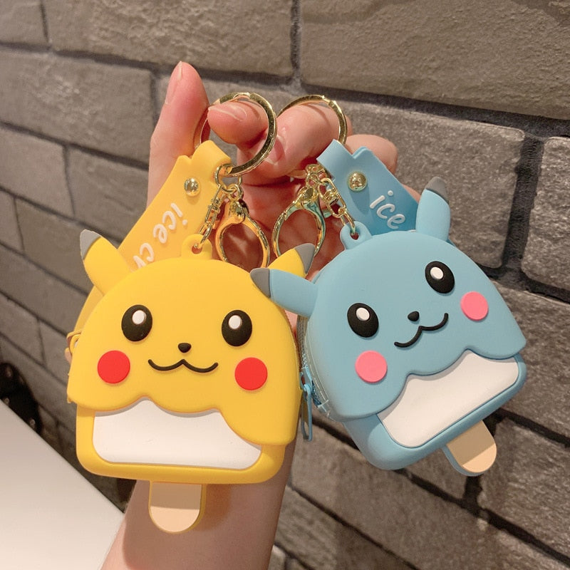 Pika-Cream Delight - Pokémon Pastel Pendant Keychain Purse