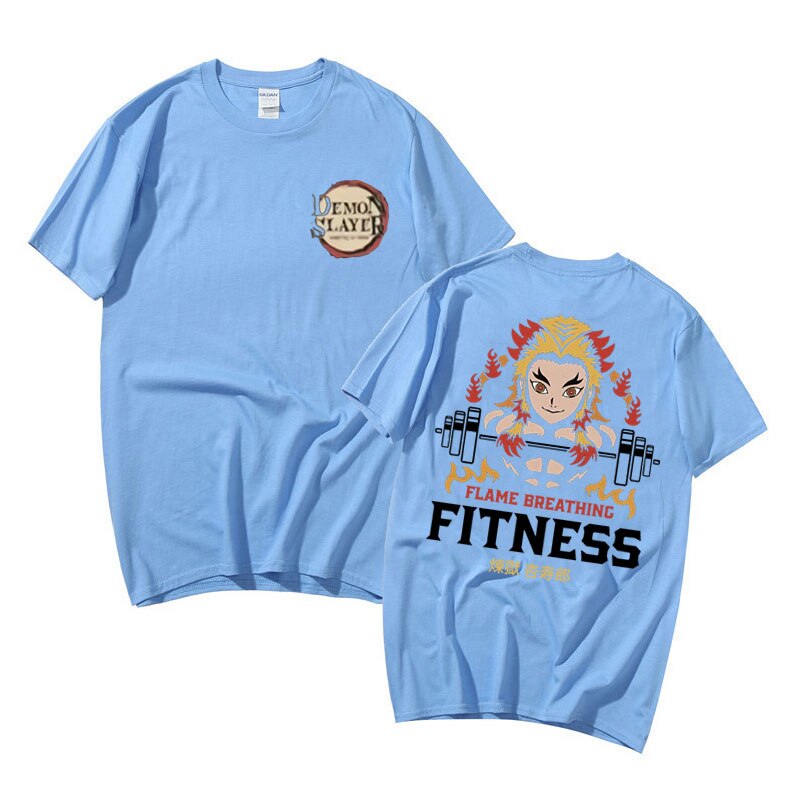 Demon Slayer Rengoku Flame Breathing Fitness T-Shirt