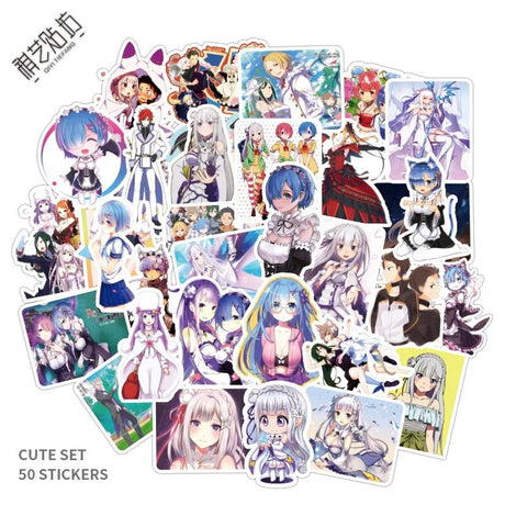 This sticker collection invites you into the thrilling adventures in Re Zero. | If you are looking for more Re Zero Merch, we have it all! | Check out all our Anime merch now!