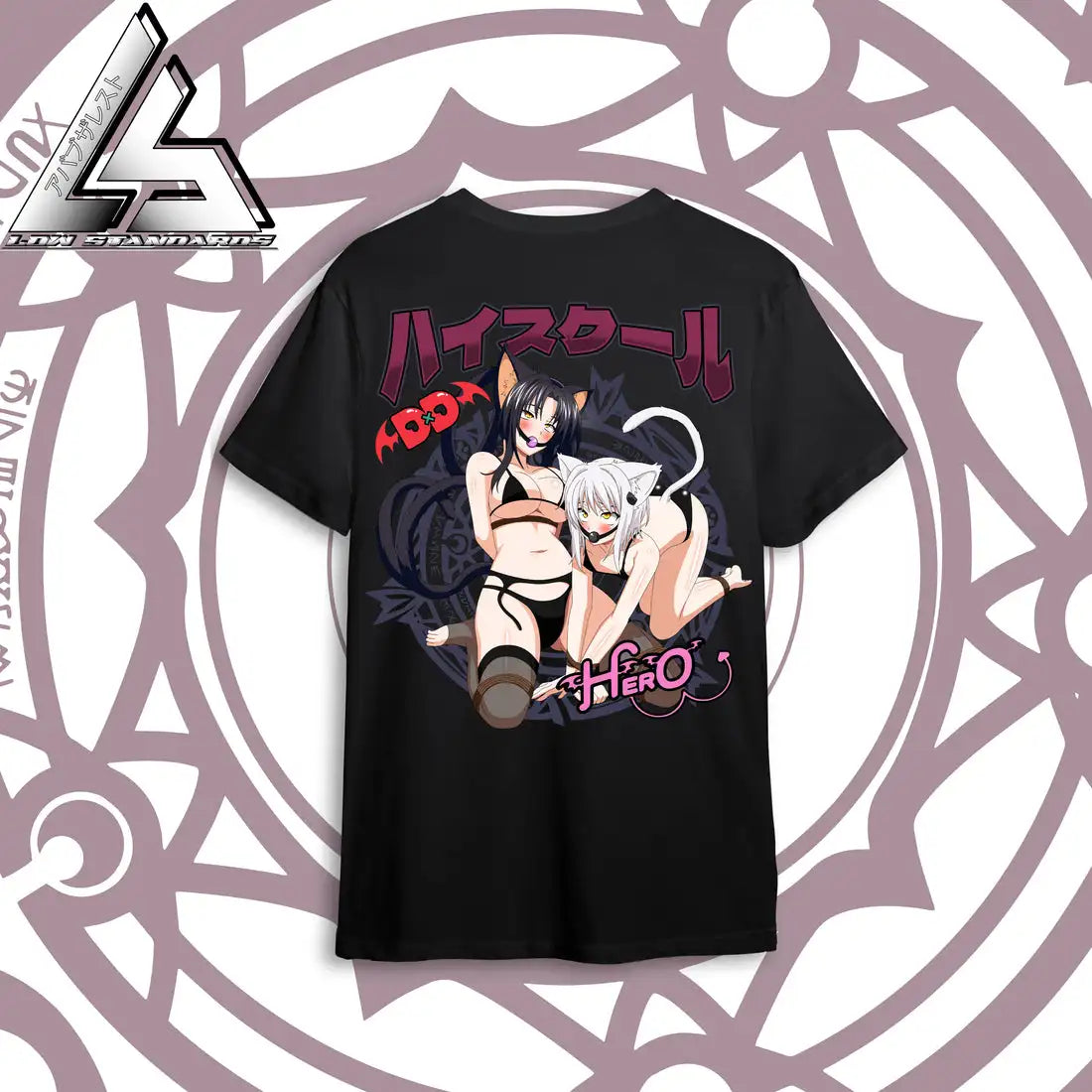 Here at Everythinganimee we have the best anime shirts in the world.
Embrace the charm of Koneko and Kuroka with this playful Koneko & Kuroka Duo Tee. Featuring these two beloved characters in a dynamic and captivating design, this shirt is perfect for fans of the anime's mischievous duo.