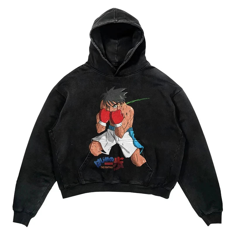 Sport this hoodie's striking graphics that pay tribute to 'Hajime no Ippo's' resilient essence. If you are looking for more Hajime no Ippo Merch, We have it all! | Check out all our Anime Merch now!