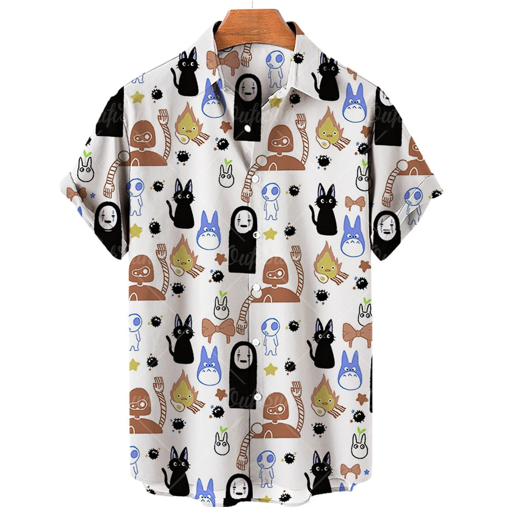 Spirited Away Short Sleeve Button-Up Shirts