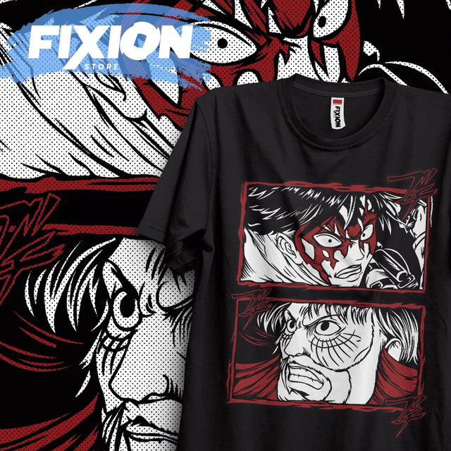 Here at Everythinganimee we have the best anime shirts in the world.
Dive deep into the fierce world of Shingeki no Kyojin with the Titan Battle Panel Tee. Featuring a dramatic two-panel illustration that captures the raw emotion and intensity of the series.