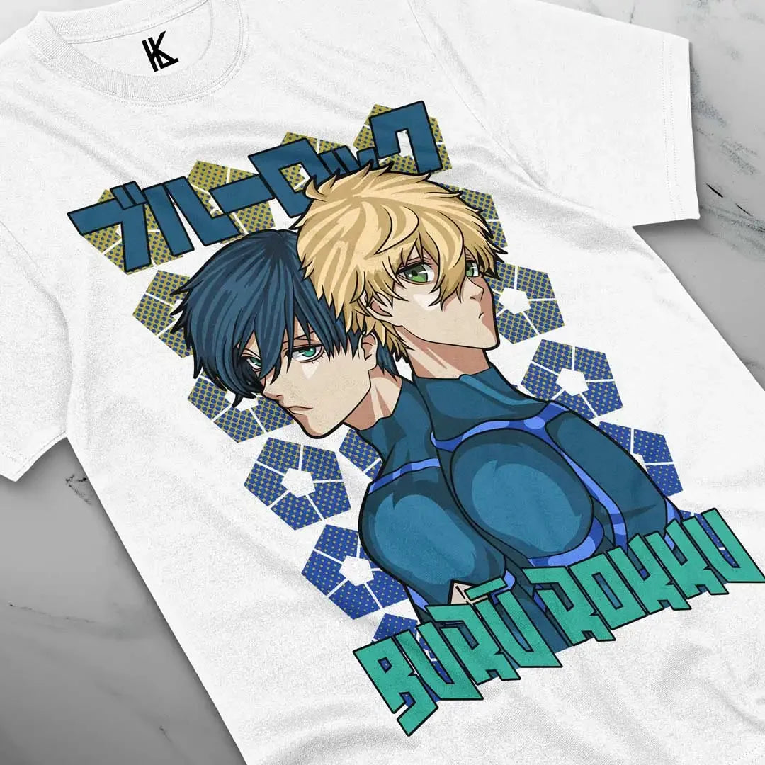 Here at Everythinganimee we have the best anime shirts in the world.
Show off your passion for soccer and fierce competition with this Blue Lock Duo Tee, featuring two of the standout players in the intense Blue Lock series. Perfect for fans inspired by the anime's spirit of rivalry and relentless ambition.