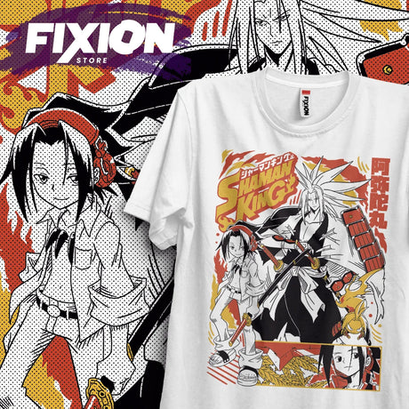 Here at Everythinganimee we have the best anime shirts in the world.
Celebrate the world of Shaman King with this dynamic and bold tee, featuring iconic characters ready for the ultimate battle. This design captures the spirit and excitement of the series.