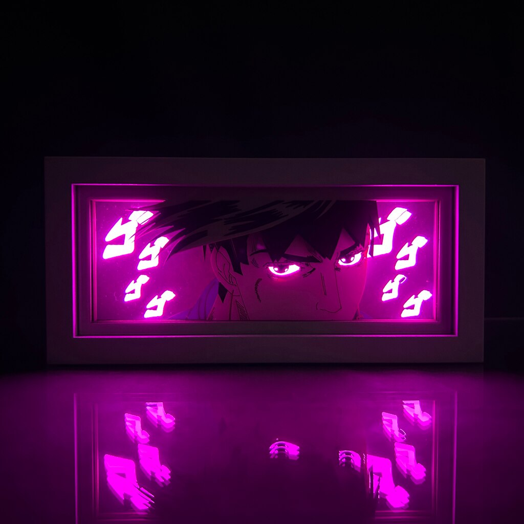 Anime Led Light Box Jojo Bizarre Adventure Rohan Paper Cut Shadow Box Jotaro for Room Deco Table Lamp Jolyne Jojo's Lightbox Dio, everythinganimee