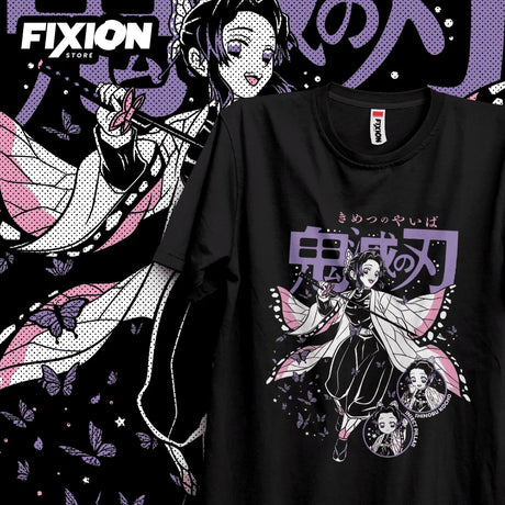 Here at Everythinganimee we have the best anime shirts in the world.
Embrace the elegance of Shinobu Kocho from "Kimetsu no Yaiba" with this stunning tee. Showcasing her graceful presence and iconic butterfly-themed haori, this shirt is perfect for fans of the compassionate yet fierce Demon Slayer.