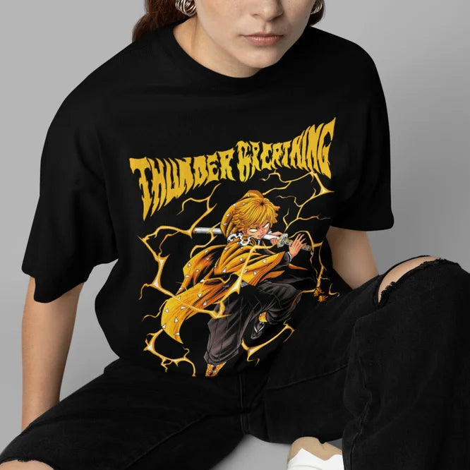This tee captures the magic of Zenitsu Agatsuma. If you're looking for more Demon Slayer merch, we have it all! Check out our anime merch now—free shipping!