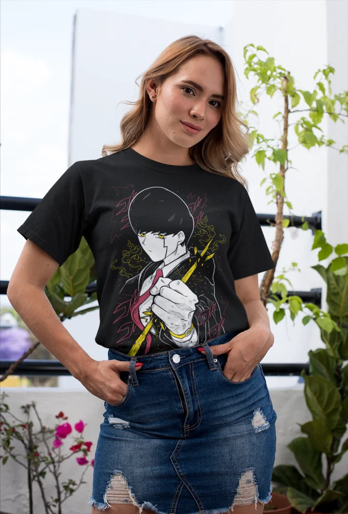 This tee featuring Mash Burnedead, the powerful protagonist who conquers all without magic. If you are looking for more Mashle Merch, We have it all! | Check out all our Anime Merch now!