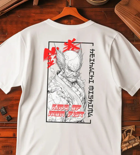 Immerse yourself in this striking Heihachi Tee, perfect for anime fans Looking for more Tekken merch? Explore our full collection of anime merch now!